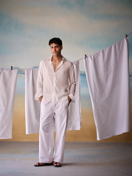Misraa Signature Voile Shirt - White (Men)