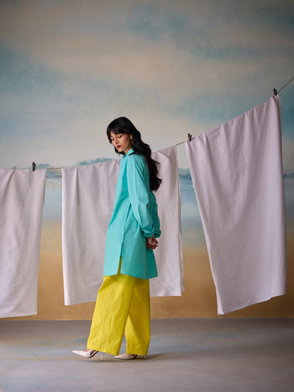Misraa Signature Kurta - Bright Teal (Women)