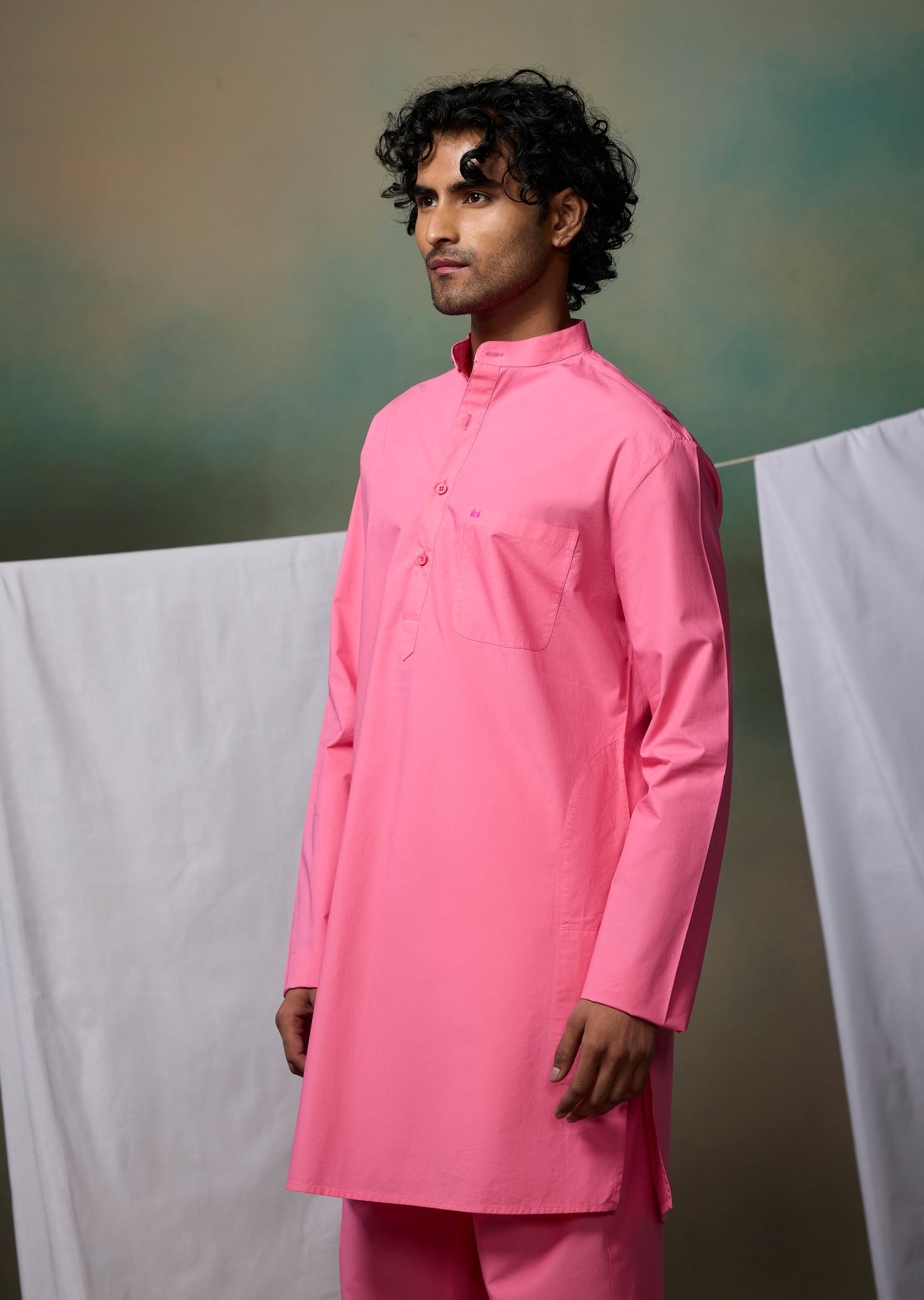 Misraa Signature Kurta - Magnolia Pink (Men)