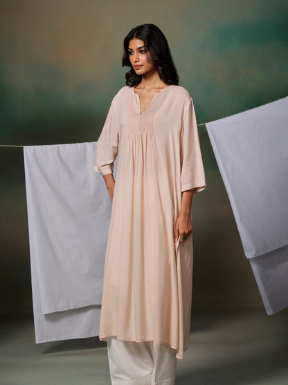 Misraa Pintuck Kurta - Sand