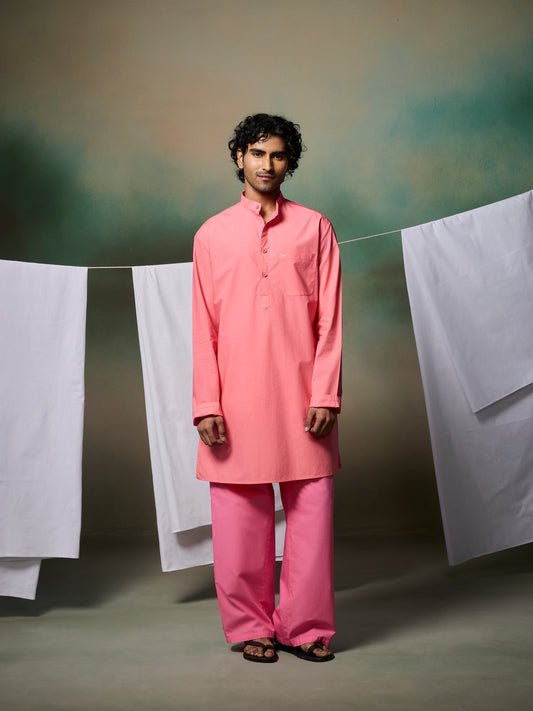Misraa Signature Kurta - Peach Pink (Men)
