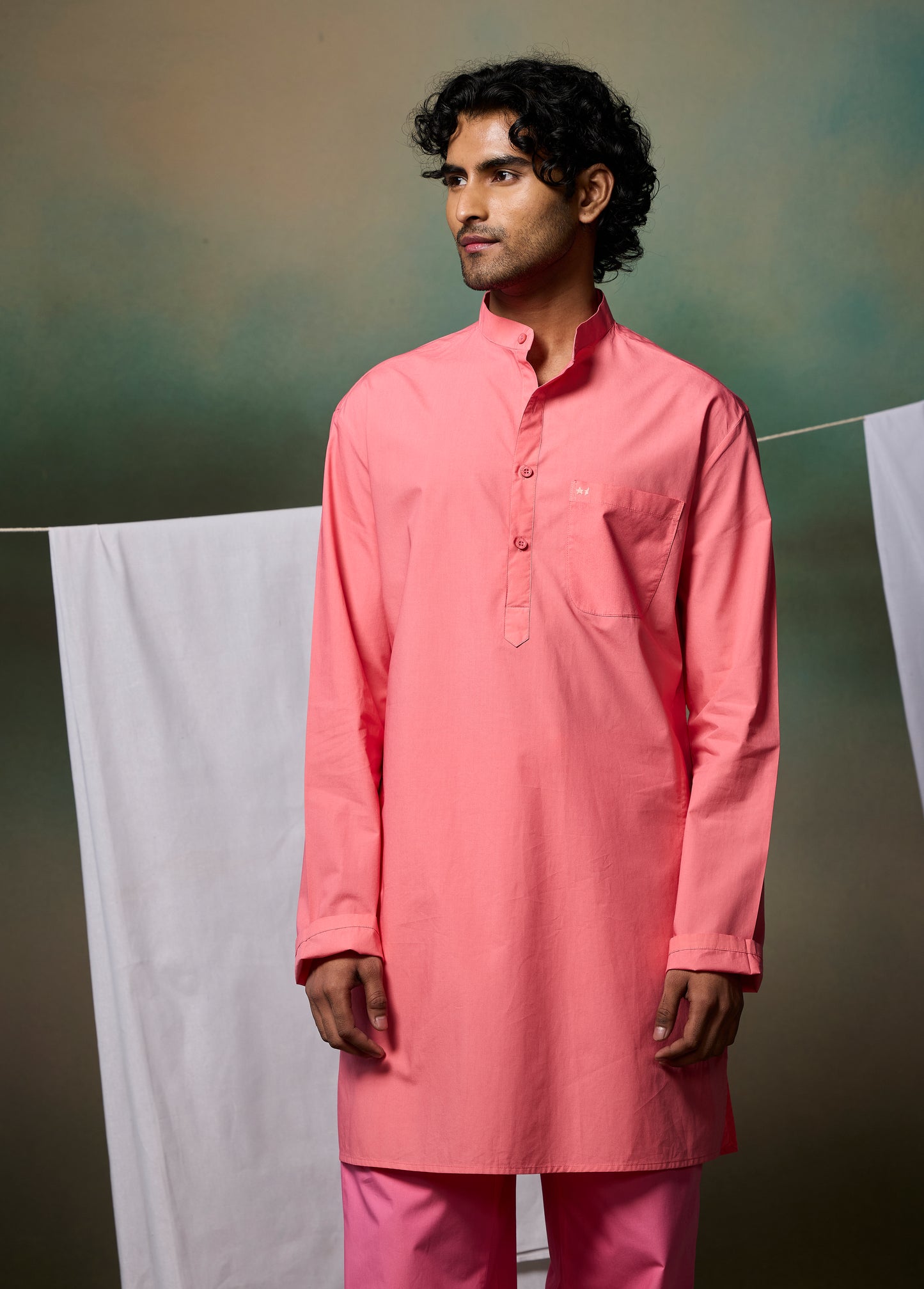 Misraa Signature Kurta - Peach Pink (Men)
