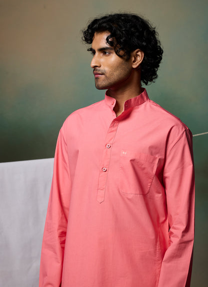 Misraa Signature Kurta - Peach Pink (Men)