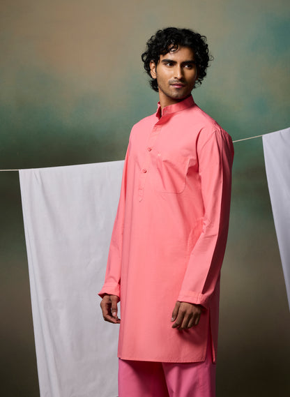Misraa Signature Kurta - Peach Pink (Men)