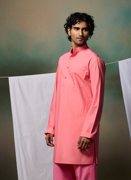 Misraa Signature Kurta - Peach Pink (Men)