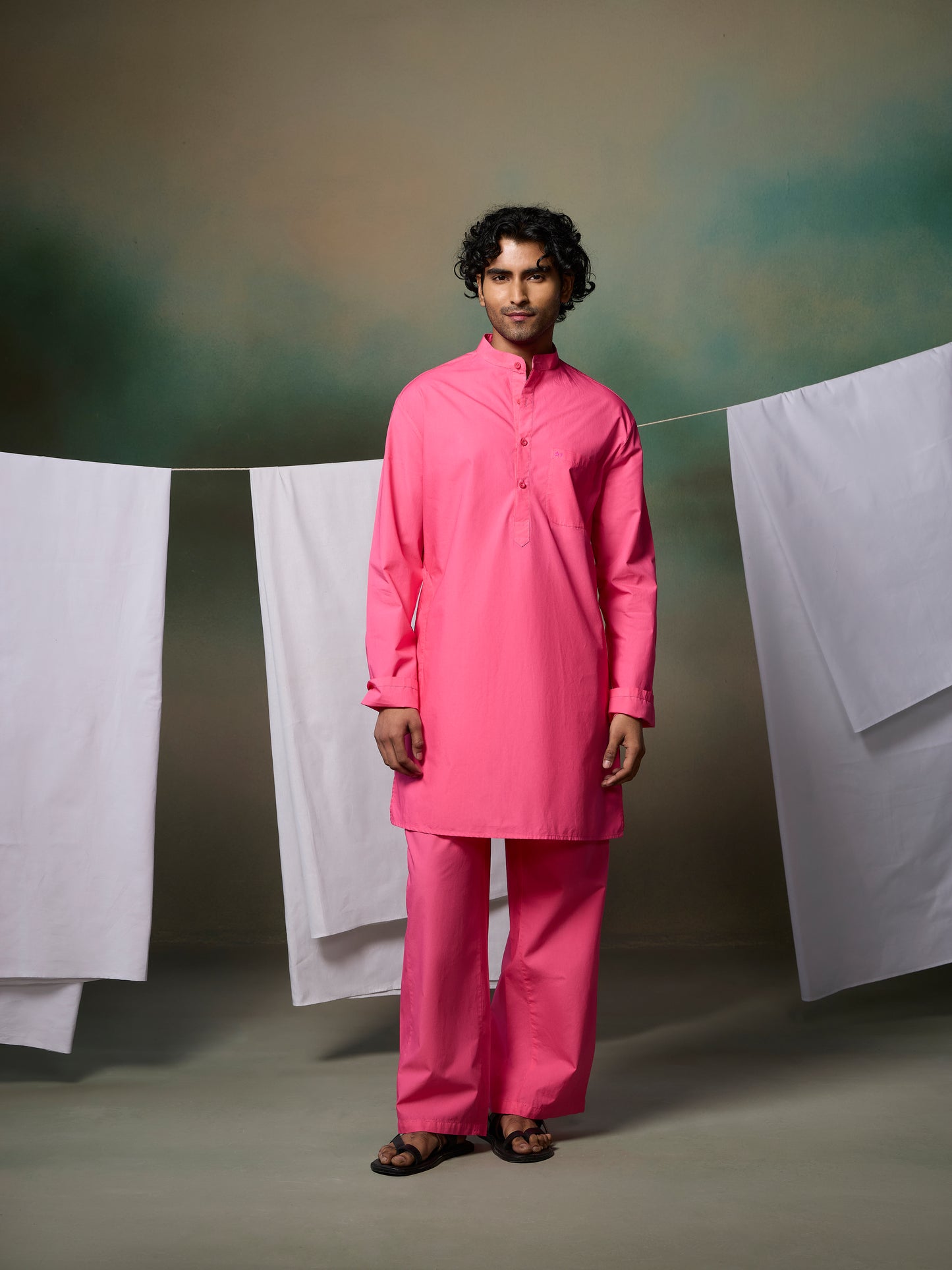 Misraa Signature Kurta - Ultra Pink (Men)