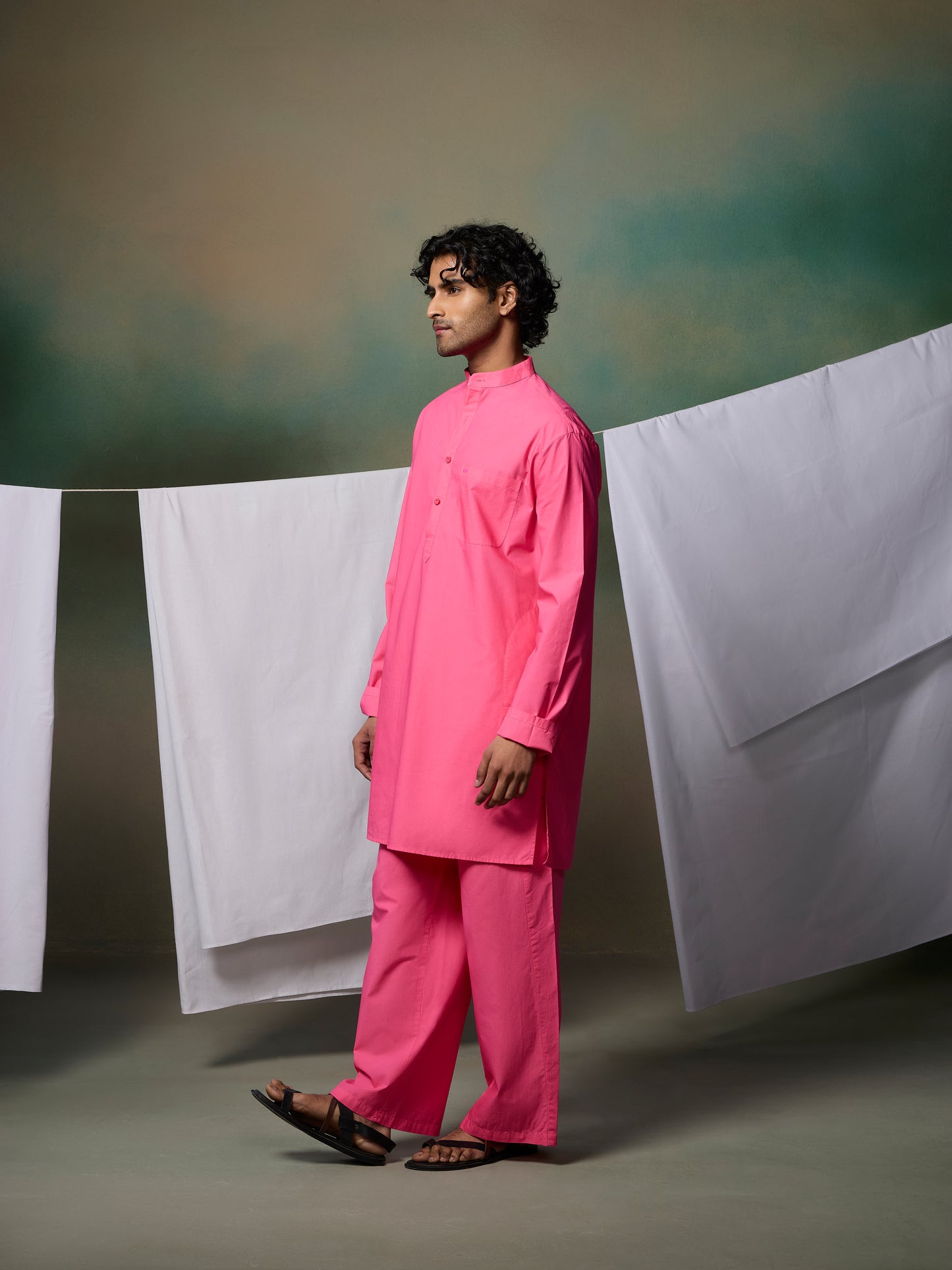 Misraa Signature Kurta - Ultra Pink (Men)