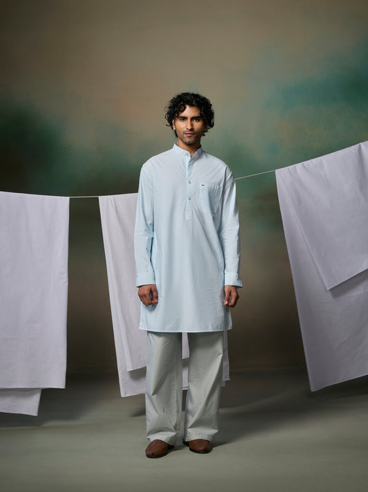 Misraa Signature Kurta - Crystal Blue (Men)
