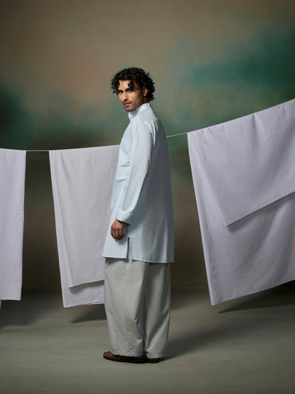 Misraa Signature Kurta - Crystal Blue (Men)