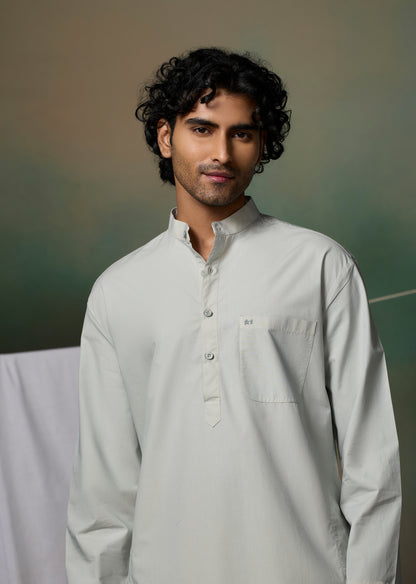 Misraa Signature Kurta - Sea Shell Grey (Men)