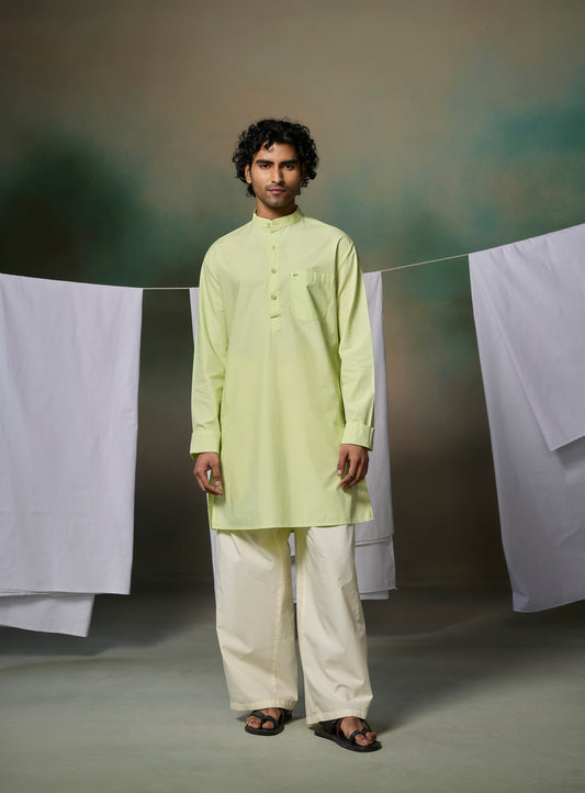 Misraa Signature Kurta - Willow Green (Men)