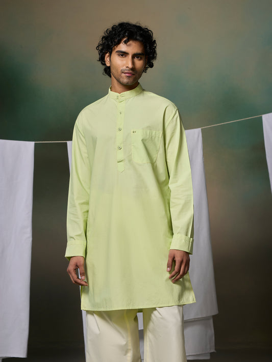 Misraa Signature Kurta - Willow Green (Men)