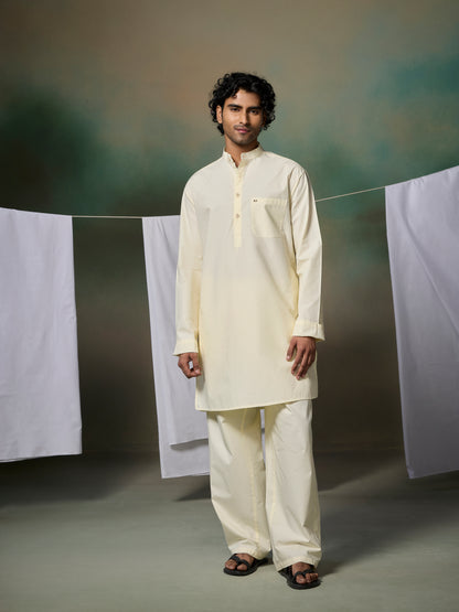 Misraa Signature Kurta - Cream Cheese Yellow (Men)