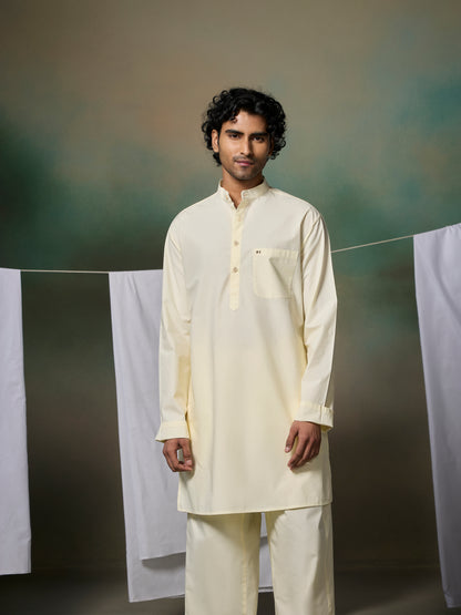 Misraa Signature Kurta - Cream Cheese Yellow (Men)