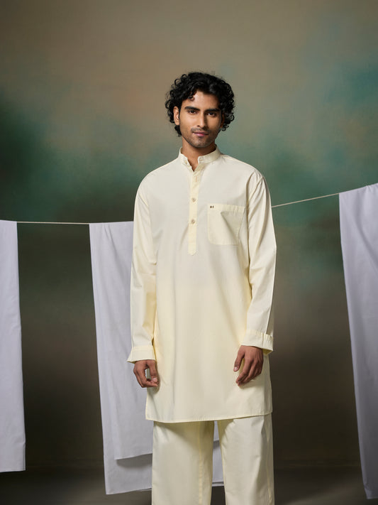 Misraa Signature Kurta - Cream Cheese Yellow (Men)