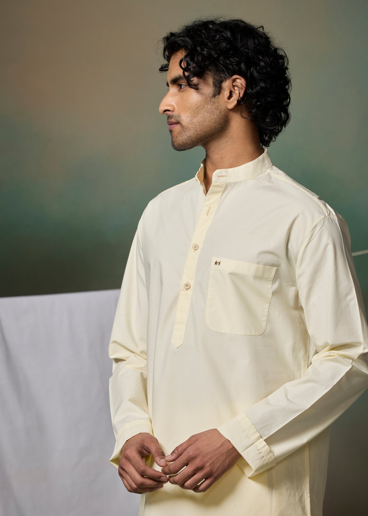 Misraa Signature Kurta - Cream Cheese Yellow (Men)