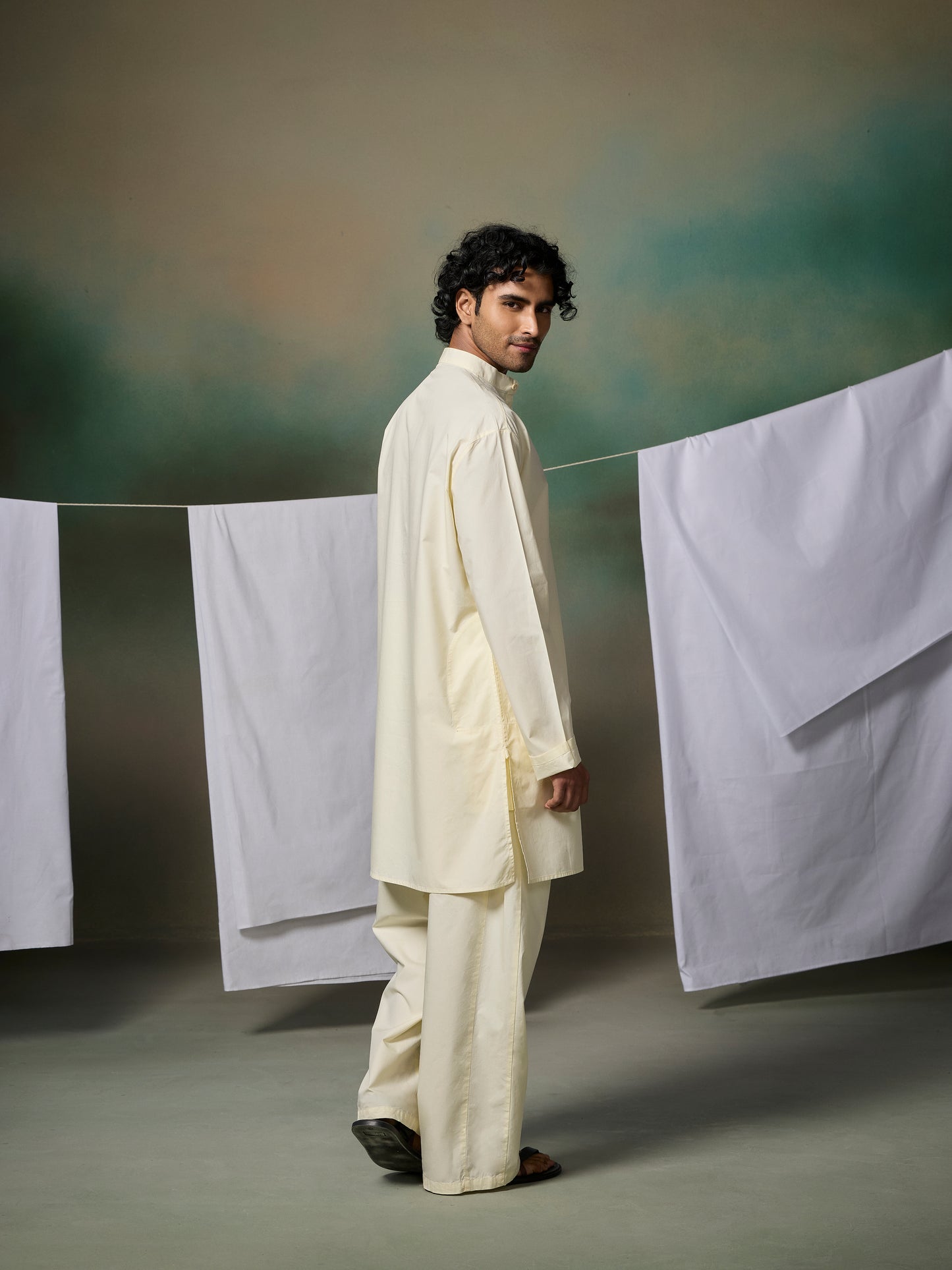 Misraa Signature Kurta - Cream Cheese Yellow (Men)