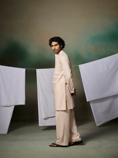 Misraa Signature Kurta - Cement Beige (Men)