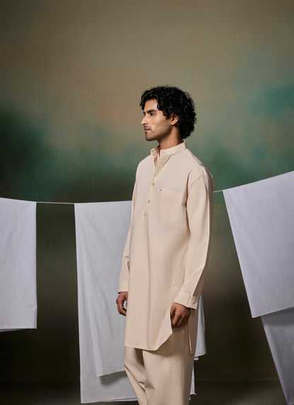 Misraa Signature Kurta - Cement Beige (Men)