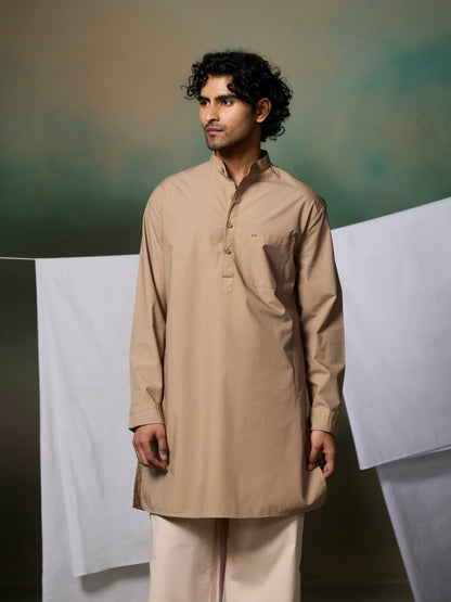 Misraa Signature Kurta - Stone Beige (Men)