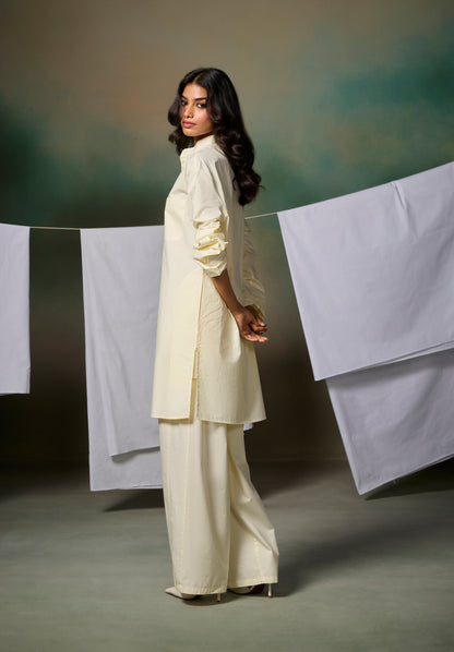 Misraa Signature Kurta - Cream Cheese Yellow (Women)