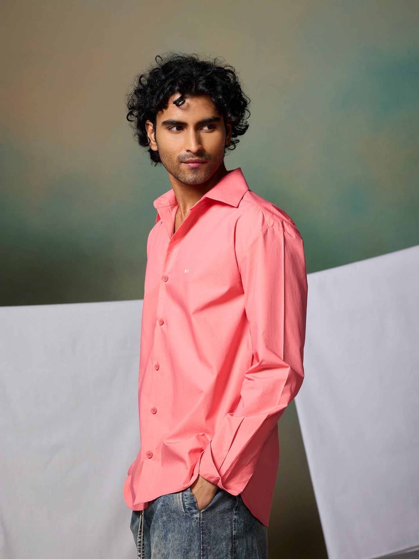 Misraa Signature poplin Shirt - Peach Pink