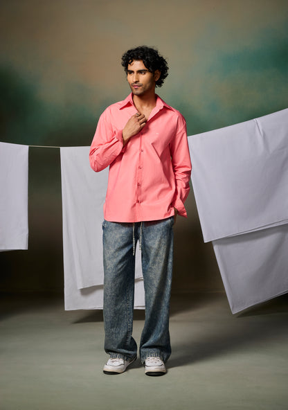 Misraa Signature poplin Shirt - Peach Pink