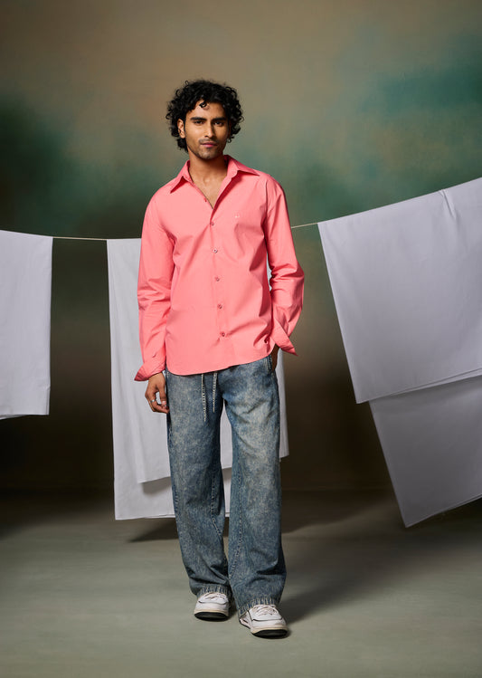 Misraa Signature poplin Shirt - Peach Pink