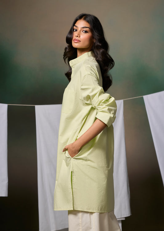 Misraa Signature Kurta - Willow Green (Women)