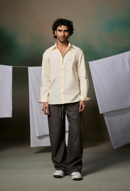 Misraa Signature poplin Shirt - Cream Cheese Yellow