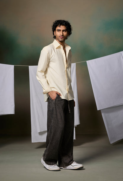Misraa Signature poplin Shirt - Cream Cheese Yellow