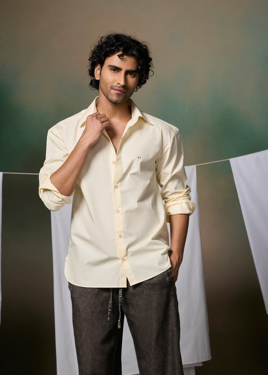 Misraa Signature poplin Shirt - Cream Cheese Yellow