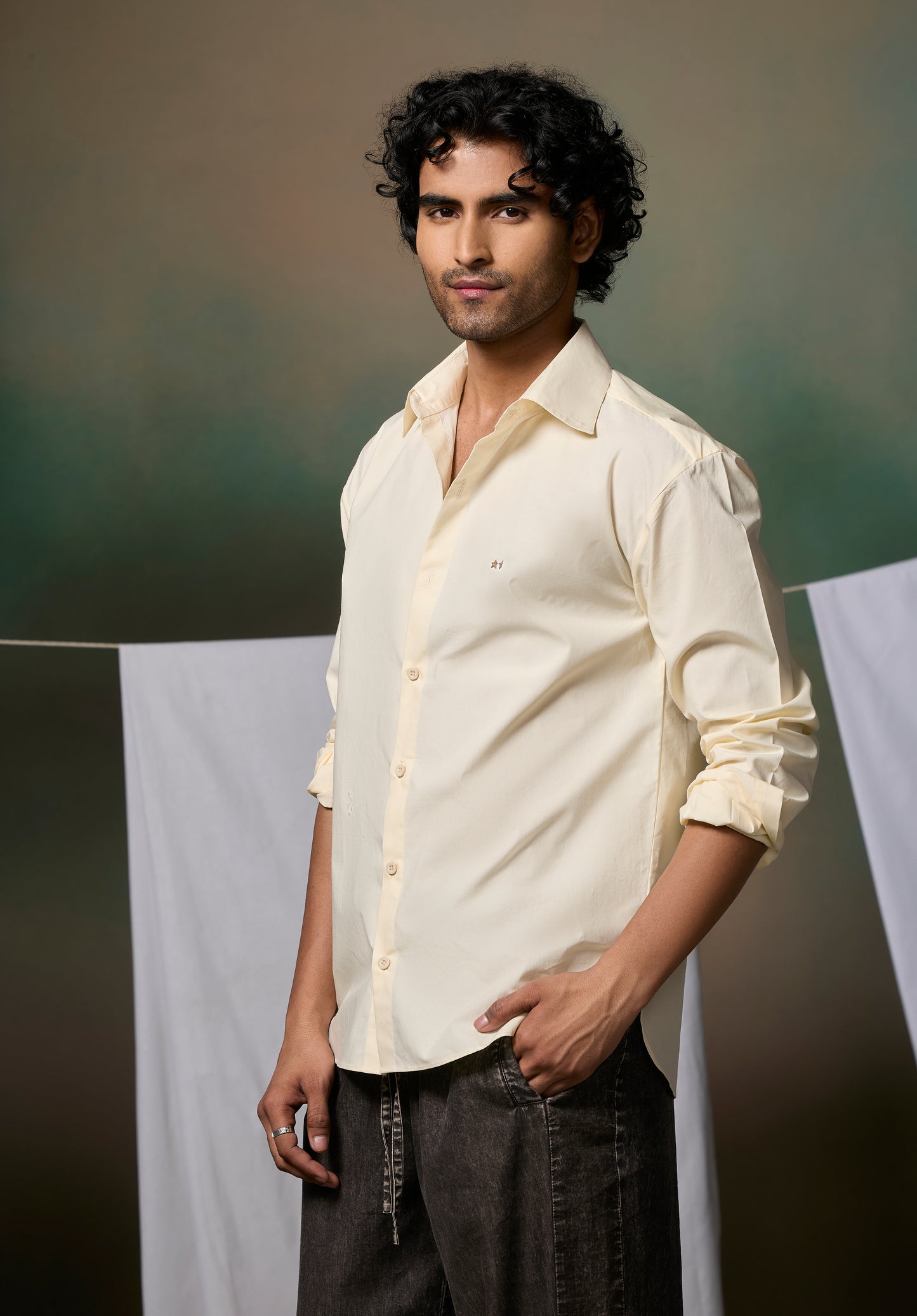 Misraa Signature poplin Shirt - Cream Cheese Yellow
