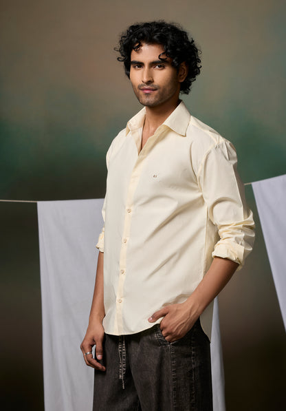 Misraa Signature poplin Shirt - Cream Cheese Yellow