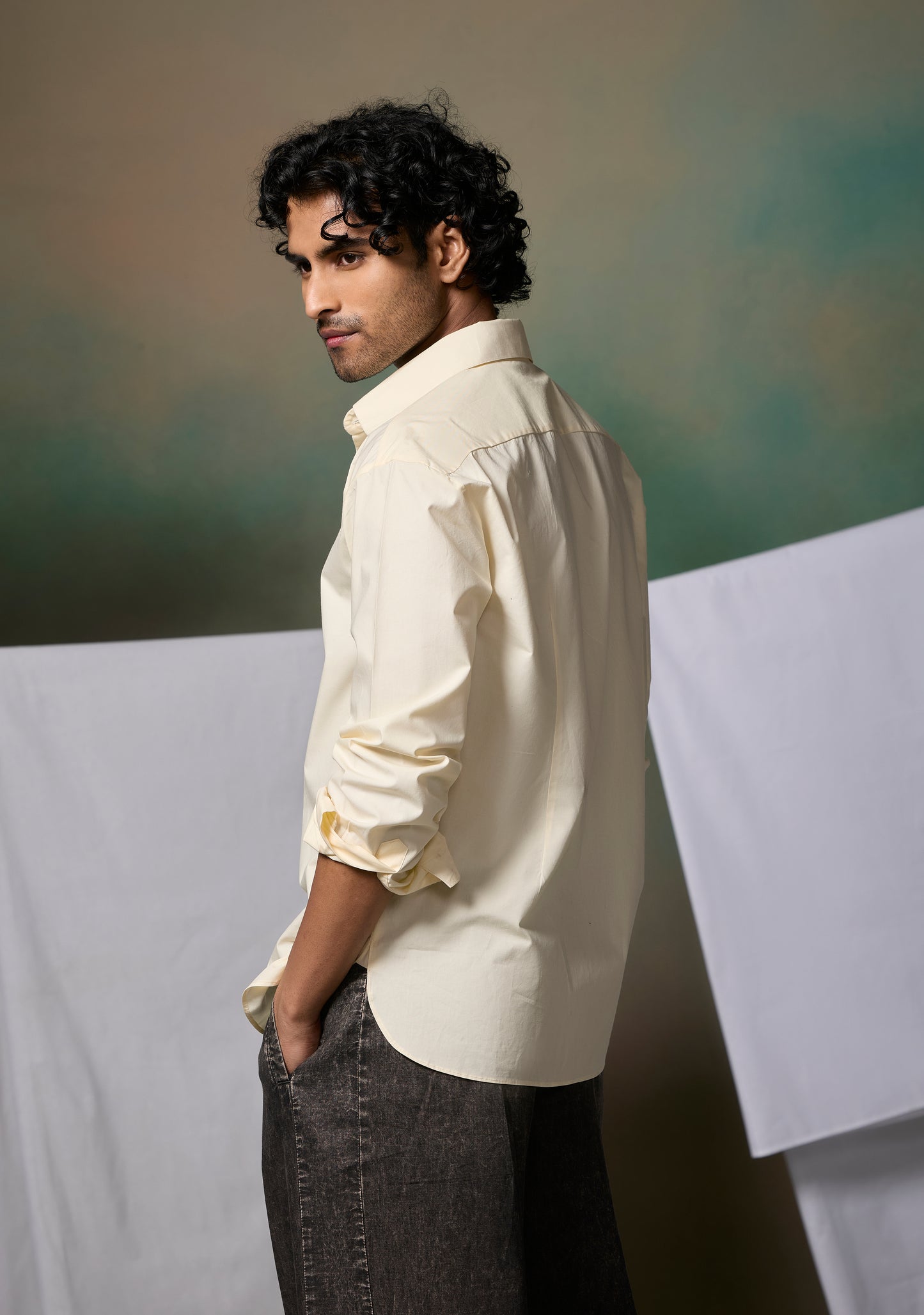 Misraa Signature poplin Shirt - Cream Cheese Yellow