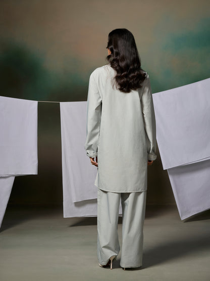 Misraa Signature Kurta - Sea Shell Grey (Women)
