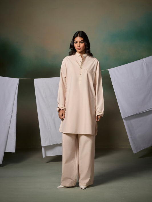 Misraa Signature Kurta - Cement Beige (Women)