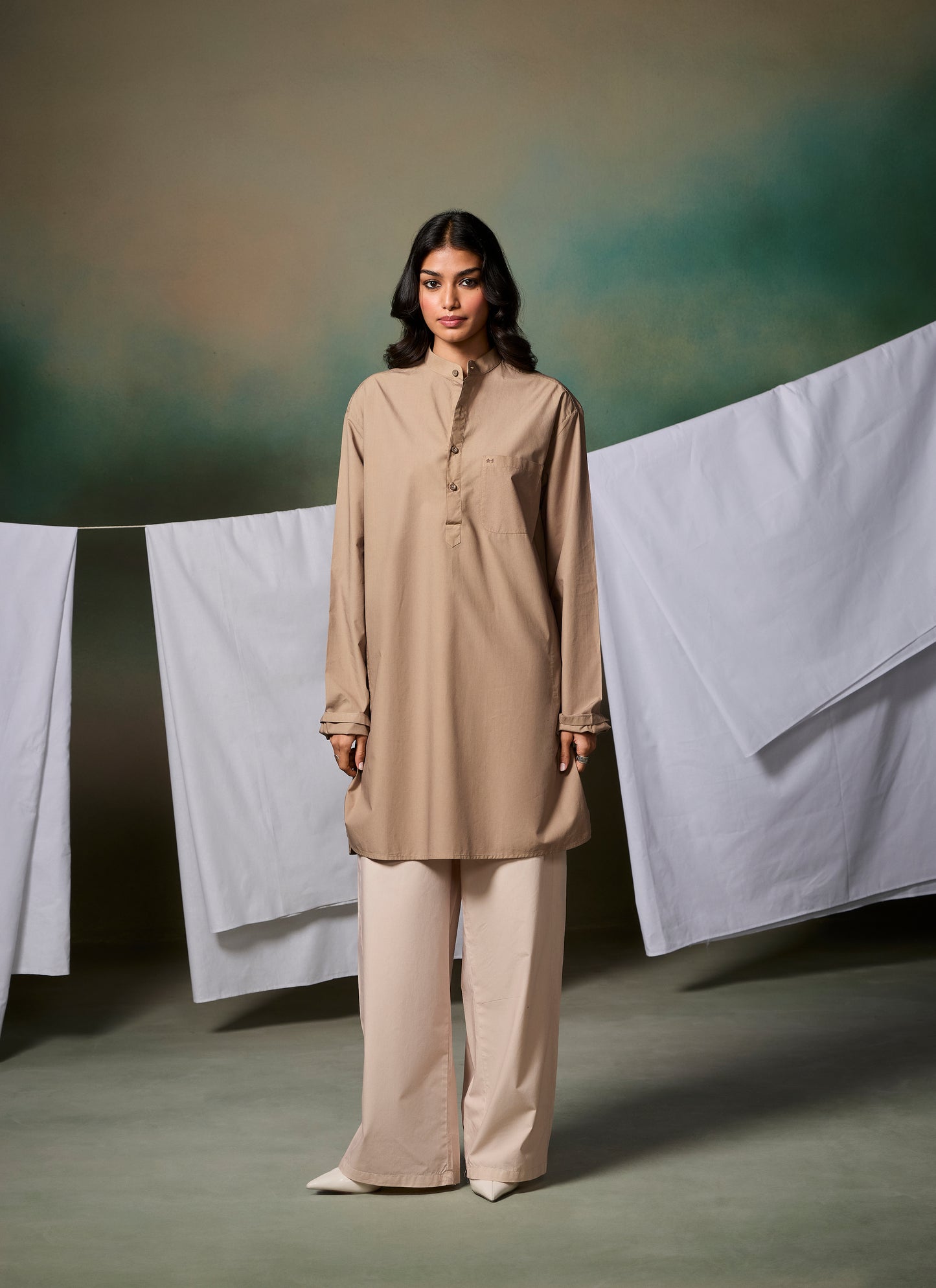 Misraa Signature Kurta - Stone Beige (Women)
