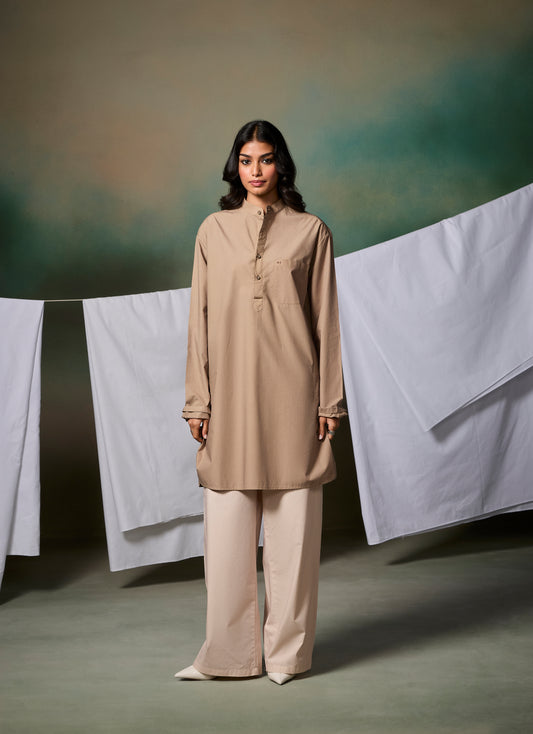 Misraa Signature Kurta - Stone Beige (Women)