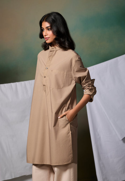 Misraa Signature Kurta - Stone Beige (Women)