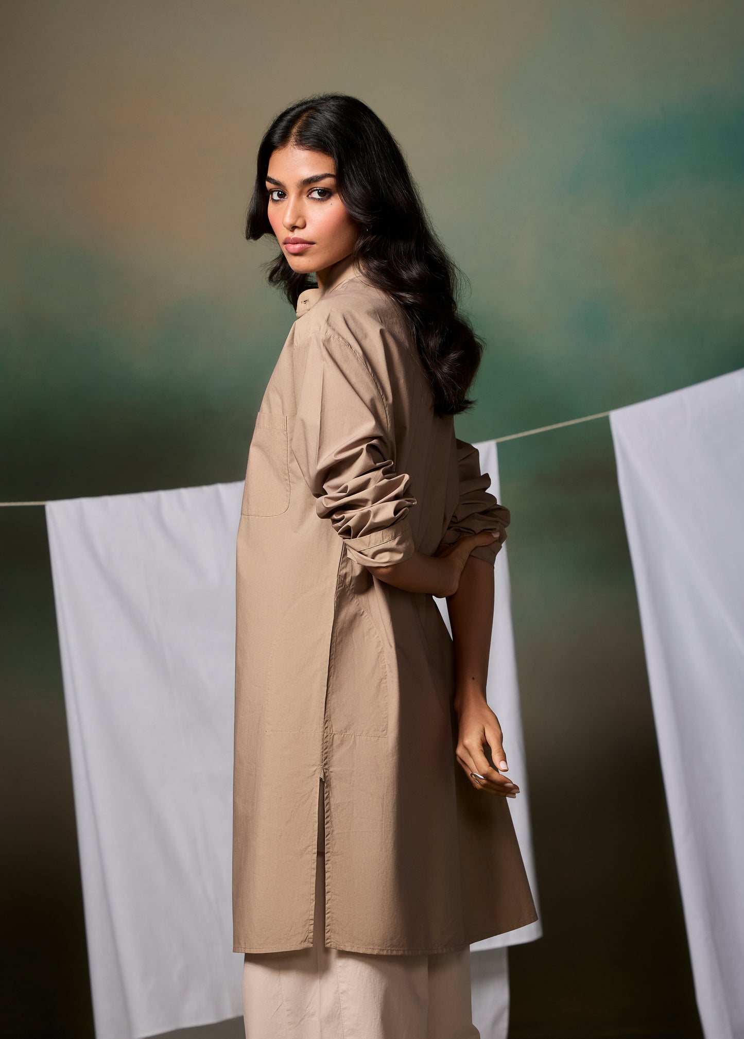 Misraa Signature Kurta - Stone Beige (Women)