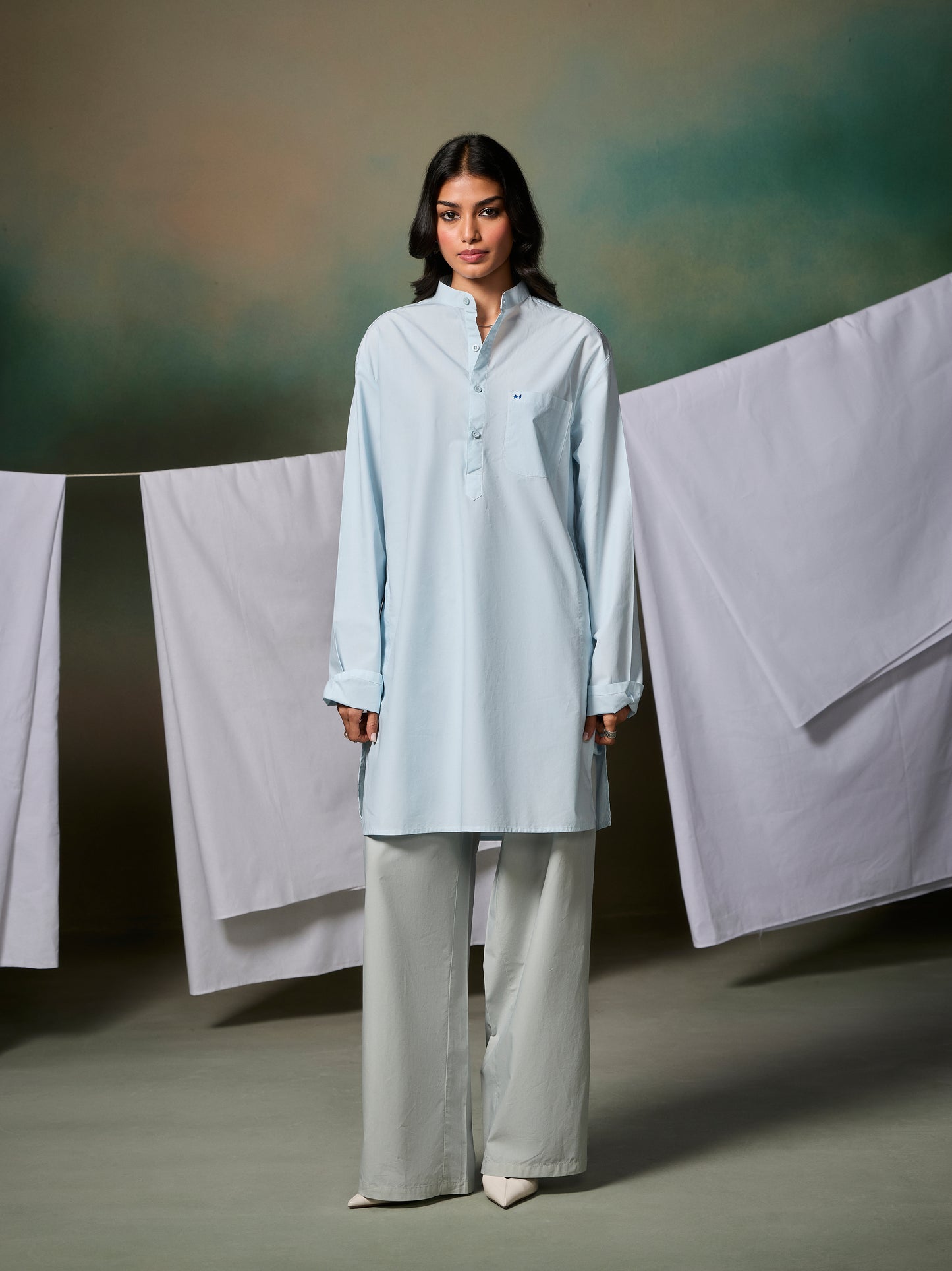 Misraa Signature Kurta - Crystal Blue (Women)