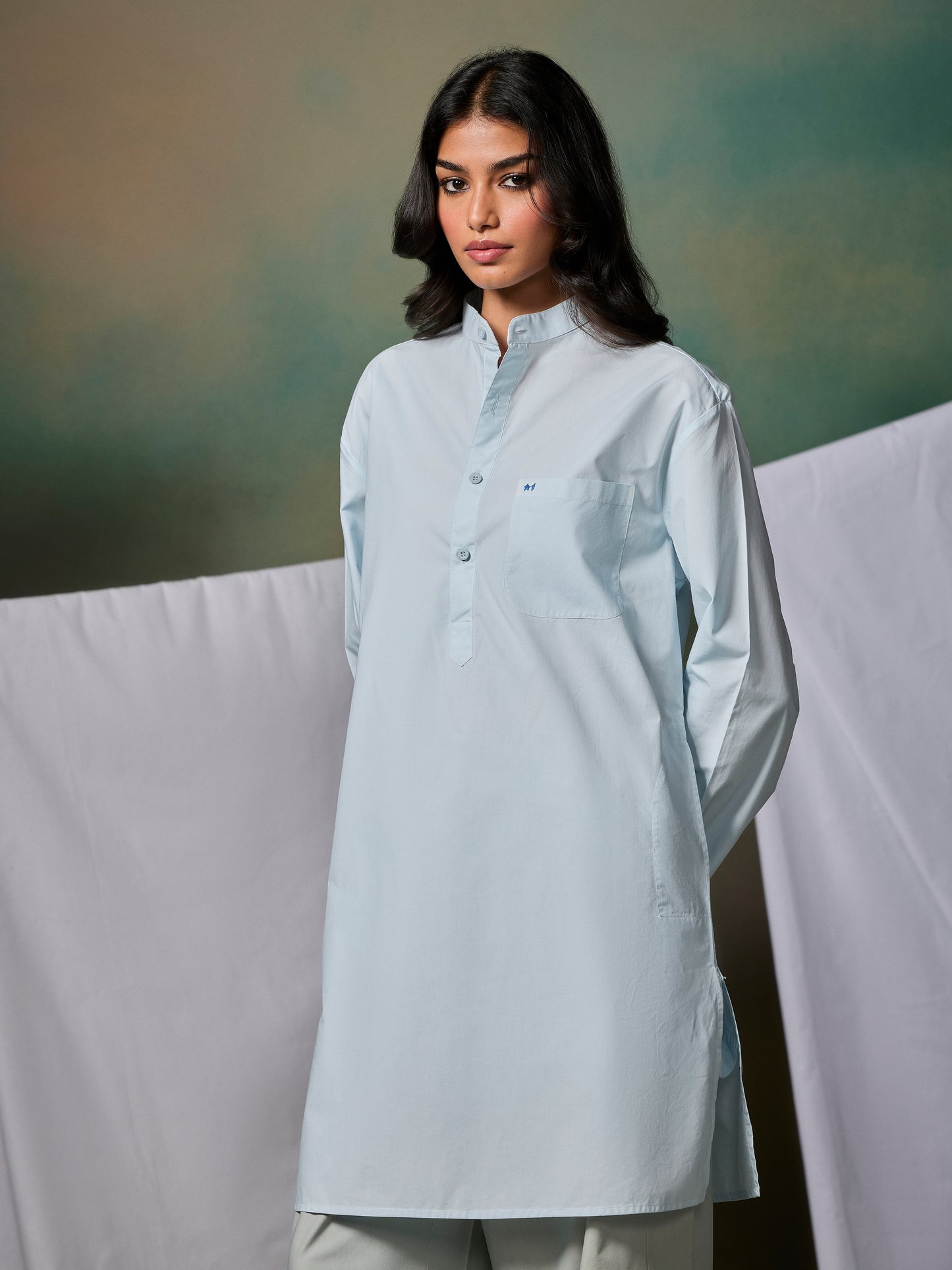 Misraa Signature Kurta - Crystal Blue (Women)