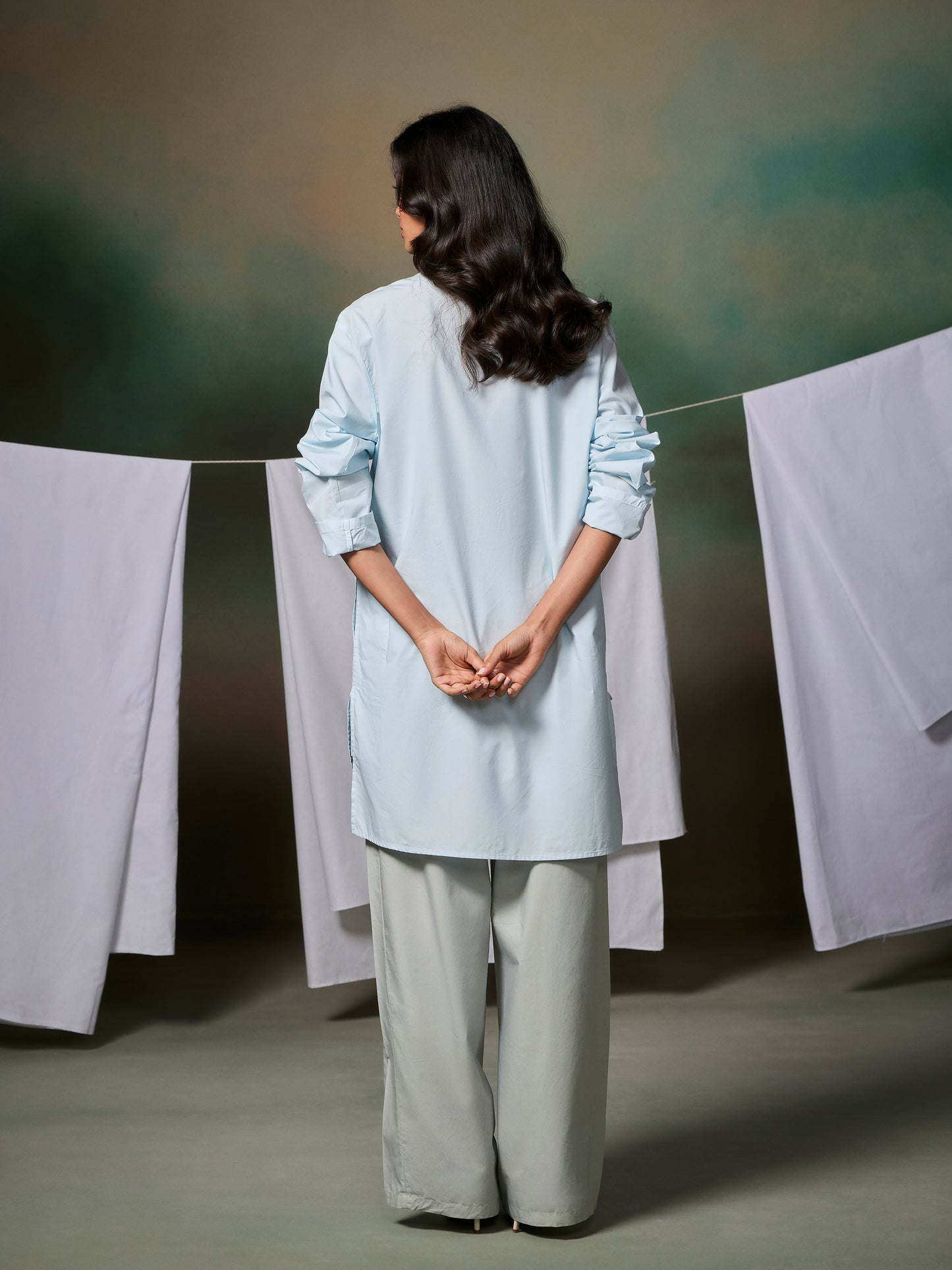 Misraa Signature Kurta - Crystal Blue (Women)