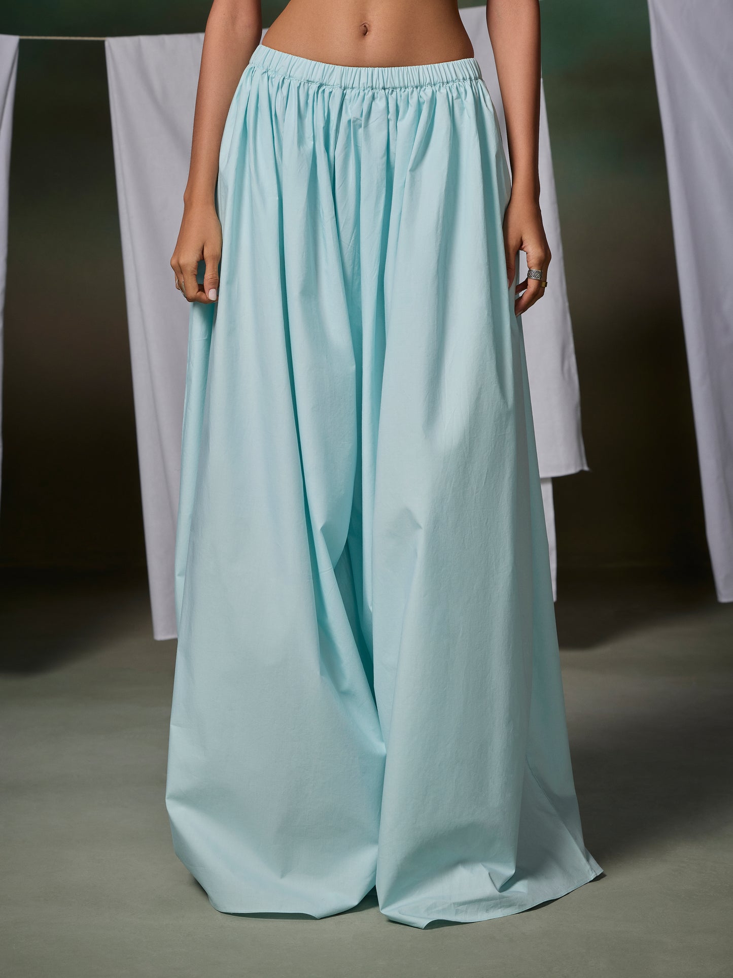Misraa Gathered Pants - Glacier Blue