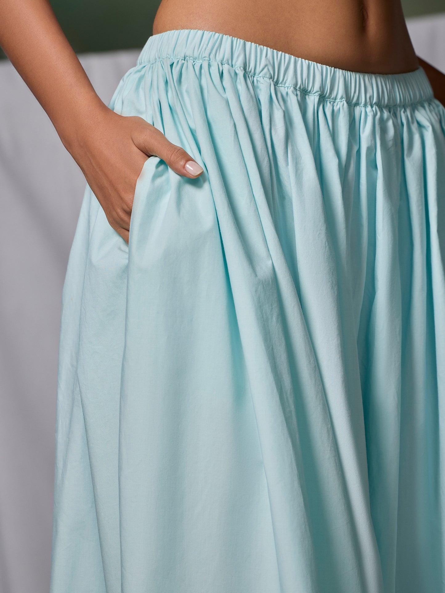 Misraa Gathered Pants - Glacier Blue